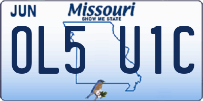 MO license plate OL5U1C