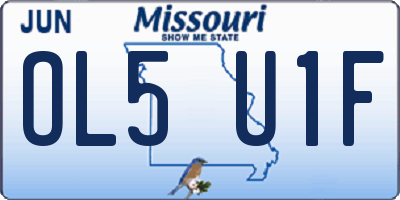 MO license plate OL5U1F