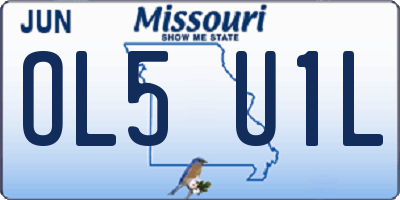 MO license plate OL5U1L