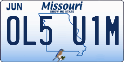 MO license plate OL5U1M