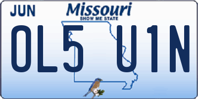 MO license plate OL5U1N