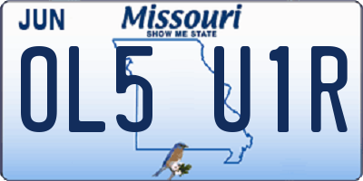 MO license plate OL5U1R