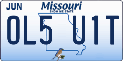 MO license plate OL5U1T