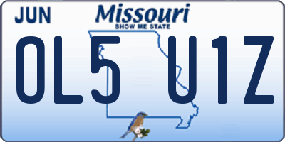 MO license plate OL5U1Z