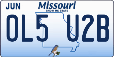 MO license plate OL5U2B
