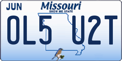MO license plate OL5U2T