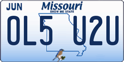MO license plate OL5U2U
