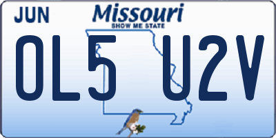 MO license plate OL5U2V