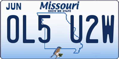 MO license plate OL5U2W