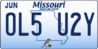 MO license plate OL5U2Y