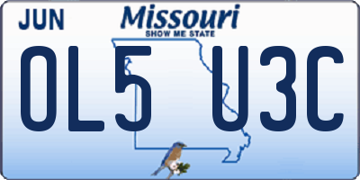 MO license plate OL5U3C