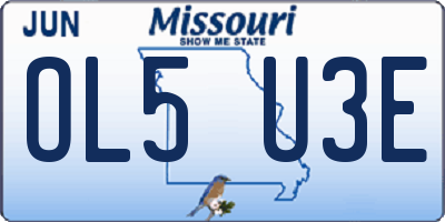 MO license plate OL5U3E