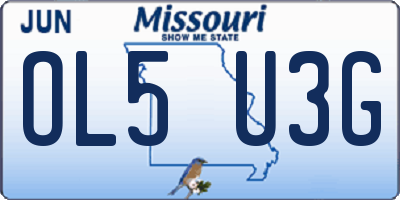MO license plate OL5U3G