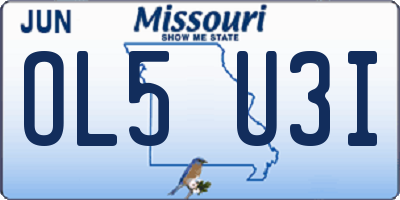 MO license plate OL5U3I