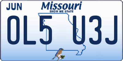 MO license plate OL5U3J