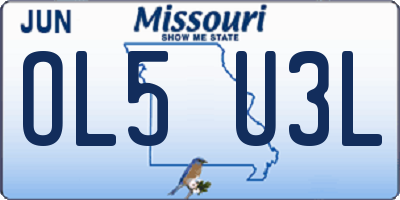 MO license plate OL5U3L