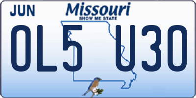 MO license plate OL5U3O
