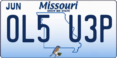 MO license plate OL5U3P