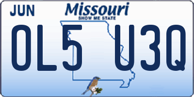 MO license plate OL5U3Q
