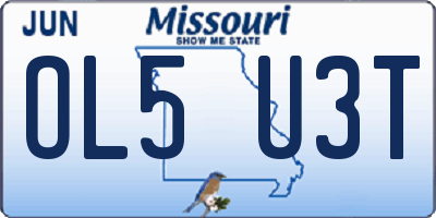MO license plate OL5U3T