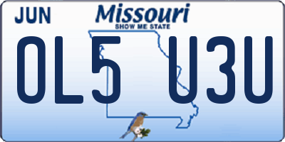 MO license plate OL5U3U