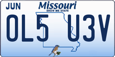 MO license plate OL5U3V