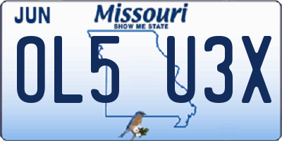 MO license plate OL5U3X