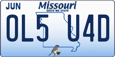 MO license plate OL5U4D