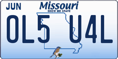 MO license plate OL5U4L