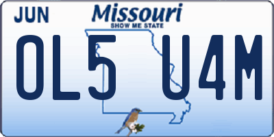 MO license plate OL5U4M