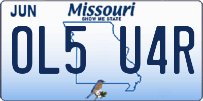 MO license plate OL5U4R