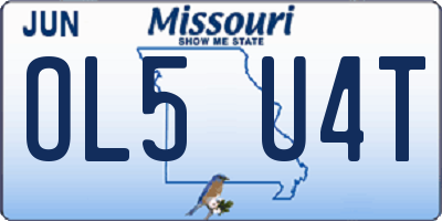 MO license plate OL5U4T