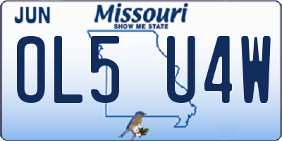 MO license plate OL5U4W