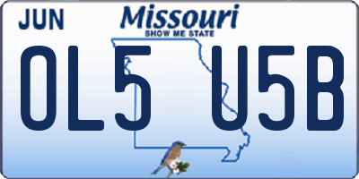MO license plate OL5U5B