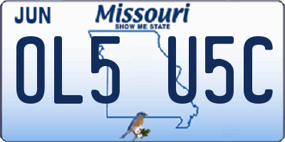MO license plate OL5U5C