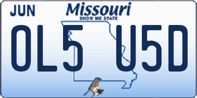 MO license plate OL5U5D