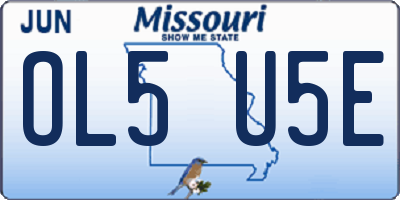 MO license plate OL5U5E