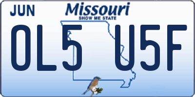 MO license plate OL5U5F