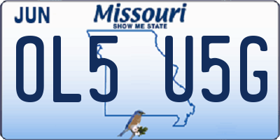 MO license plate OL5U5G
