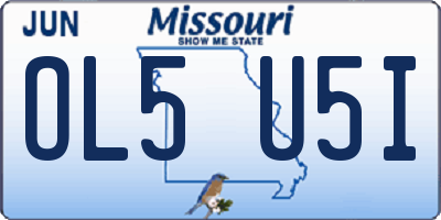 MO license plate OL5U5I