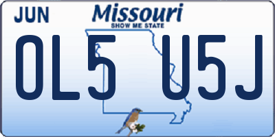MO license plate OL5U5J