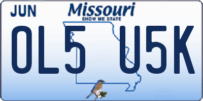 MO license plate OL5U5K