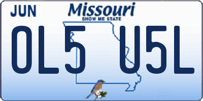 MO license plate OL5U5L