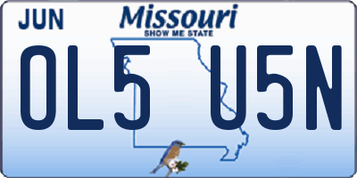 MO license plate OL5U5N