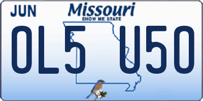 MO license plate OL5U5O