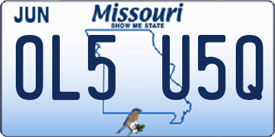 MO license plate OL5U5Q