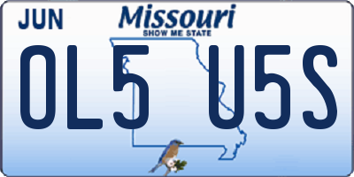 MO license plate OL5U5S