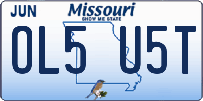 MO license plate OL5U5T