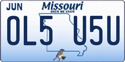 MO license plate OL5U5U