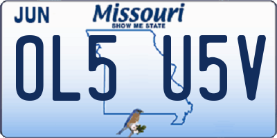 MO license plate OL5U5V